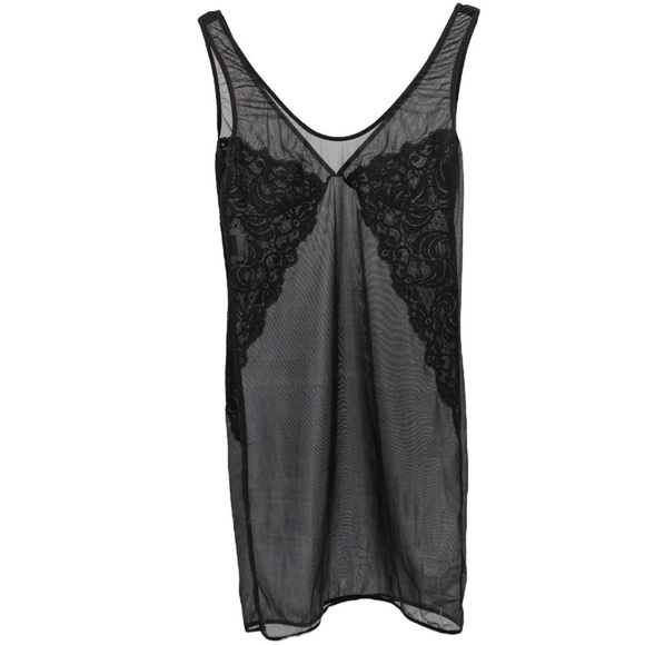 Natori Black Lace Goth Fairy Sheer Chemise Special Occasion Size S - Picture 5 of 9